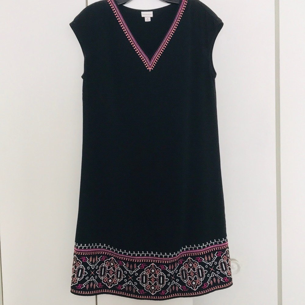 Merona Detailed Black Midi Dress